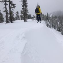 Cornices and wind drifts were sometimes reactive, sometimes not