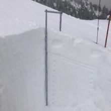 Right-side-up snowpack, new snow atop soft crust