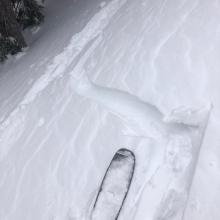 Wind slabs triggered with ski stomps