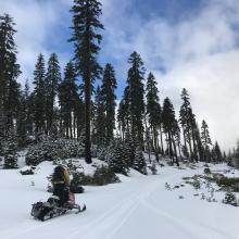 Ash Creek Butte loop road, heading back. A brief doughnut hole in the clouds.