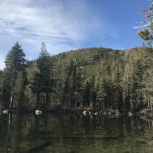 Castle Lake, high and dry, Right Peak