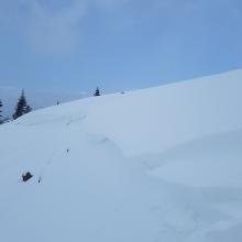 Cornice formation, SE aspect, 7700 ft