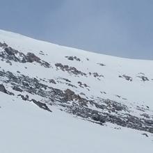Closeup of upper Sun Bowl - Large isolated overhanging cornice