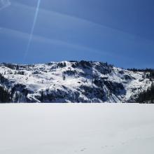 Middle Peak, Traveling on Lake Ice Not Recommended