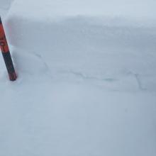 Near-Above Treeline: Isolated areas with 10 cm (4 in) of new atop a weak soft 5 cm (2 in) layer atop a rain/melt freeze crust