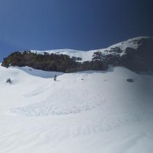 Old D1 wet loose avalanche, east facing aspect, 8,200 ft