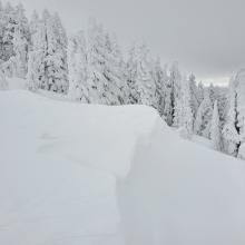 Cornices and wind drifts unreactive to ski cuts