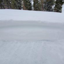 Thin Wind Slabs Atop Low Density Snow Atop Old Icy Surface