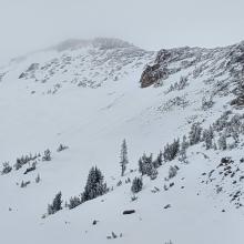 Ridgetops and Westerly Facing Aspects Becoming Scoured