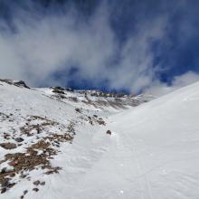 Climbers Gully - where the best snow is.