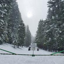 Everitt Memorial Highway is closed, no plowing has begun