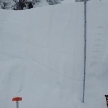 ECTPV down 37 in (95 cm). Wind slab atop lower density snow.