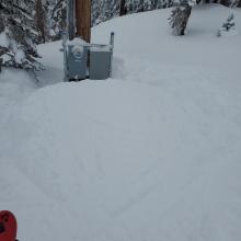 Snow depth area fixed under Old Ski Bowl sensor