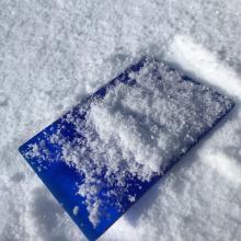 graupel dominating the surface below treeline