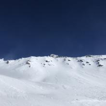 Snow surfaces on a south facing panel 