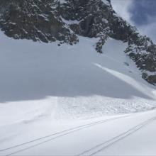 Old wind slab on easterly aspect of Green Butte, estimated occurrence 3.6.19