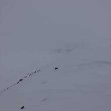 Conditions Above Treeline: 8,500 Feet SE Ridge (2:30 p.m.)