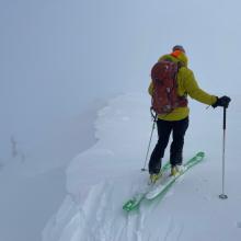 Reactive cornices along ridges.