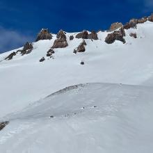 Helen Lake (center) and Casaval Ridge as seen from 10k on Green Butte Ridge