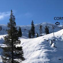 Cornice forming on north aspect above Heat Lake