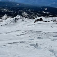 Near the edge of Powder Bowl, lower Green Butte Ridge