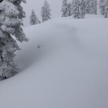 Drifted snow on ridge line