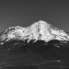 Black and white photo of the Shasta view today.
