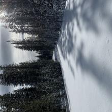 Some very nice, low density powder, untracked, along the crest at higher elevations.