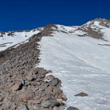 Looking up Green Butte ridge from 9,800 feet