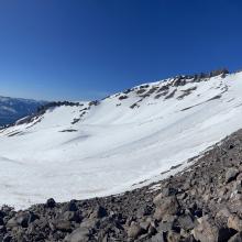 Panorama of Avalanche Gulch, viewed from 9,800 feet on Green Butte ridge