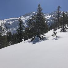 Snowpack above Cliff Lakes
