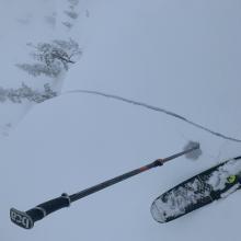 Near and above treeline along ridge lines, shooting cracks and cornices were easily triggered.