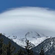 Northside with lenticular signifying high winds and poor visibility. DO NOT climb into conditions like this!