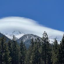 Northside with lenticular signifying high winds and poor visibility. DO NOT climb into conditions like this!