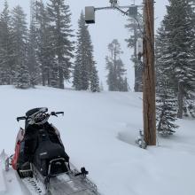 The Old Ski Bowl weather station near treeline