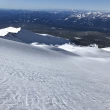 Snow surfaces above treeline in Avalanche Gulch