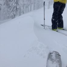 Wind drifts ascending Gray Butte