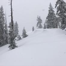 3 foot deep cornices forming on ridgeline