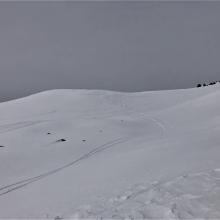 D2 wind slab avalanche off moraine 9,400 feet east aspect sometime during the storm