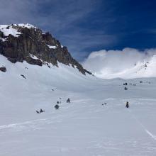 Sastrugi above treeline