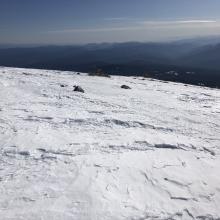 A representative picture of snow-pack along ridgeline