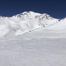 Looking towards the summit of Green Butte, Avalanche Gulch and Sargent Ridge behind 