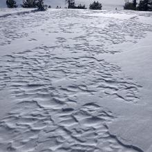 Snow surface on ridgeline