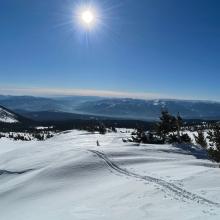 A look down the Sacramento Canyon from Old Ski Bowl. Inversions and valley smoke/fog present over the week