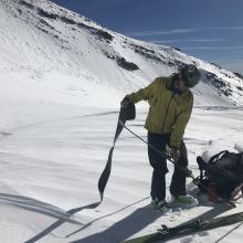 Aaron strips the skins at Helen Lake, 10,400 ft