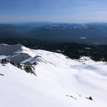 Looking down Avalanche Gulch