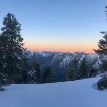 Sun rise over the Marble Mountain Wilderness