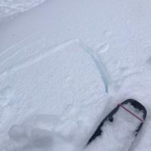 Cracking/blocking along small test slopes, Green Butte Ridge, below treeline