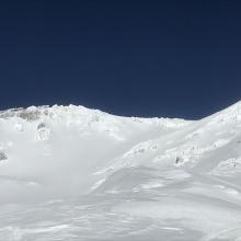 Upper Avalanche Gulch viewed from 9,500 feet on Green Butte Ridge