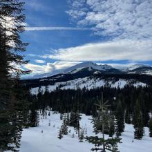 Ash Creek Butte (east bowl) with Mt Shasta and lenticular cloud in background